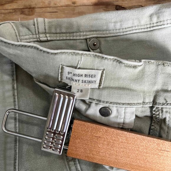 Madewell Women's 9" High Riser Skinny Green Jeans Size 28 Hipster - Picture 5 of 10